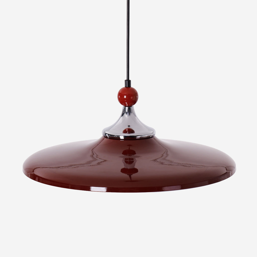 Red Iron Pendant Light | Colour-Changing E27 Ceiling Lamp