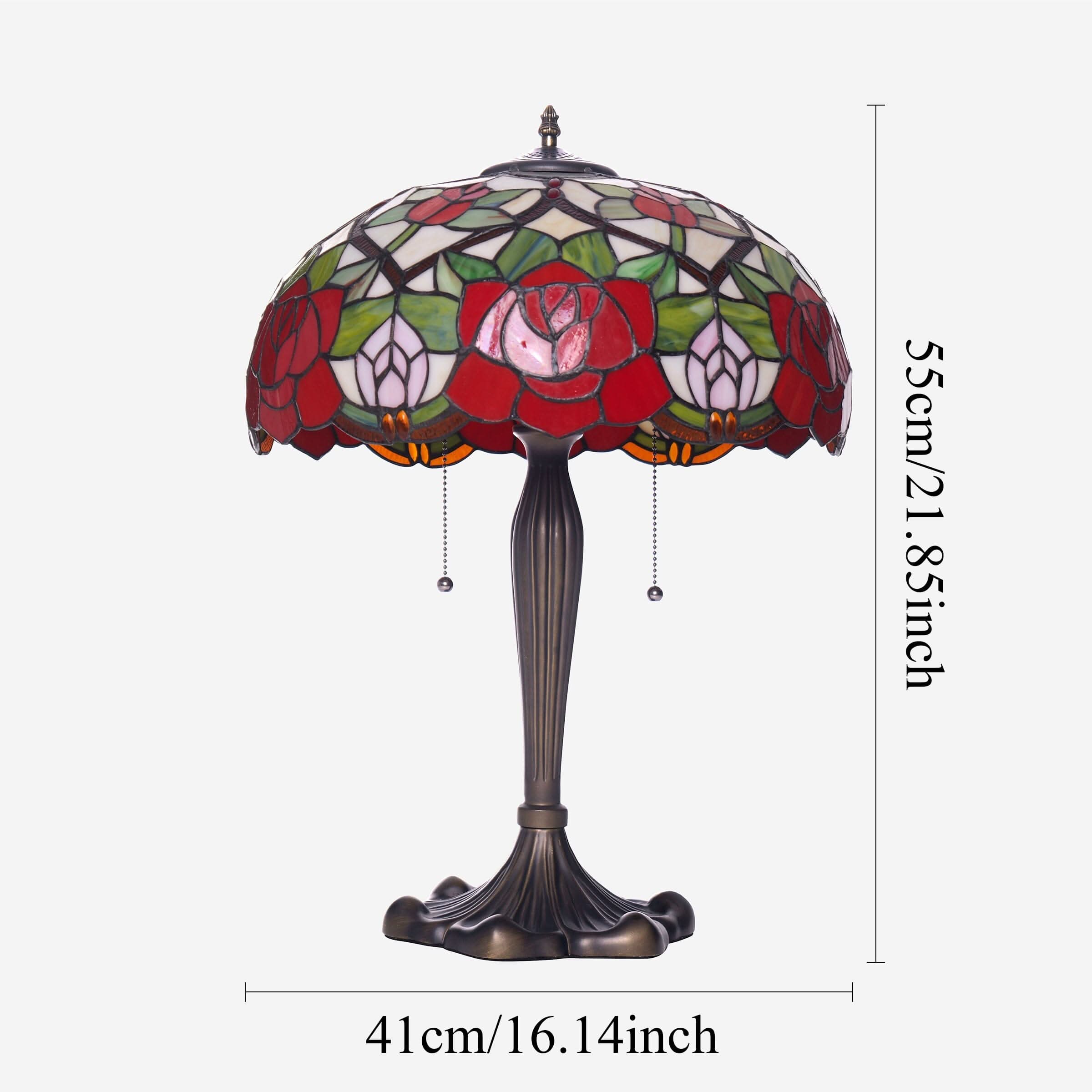 Lightsin Tiffany Table Lamp | Handcrafted Stained Glass Rose Series
