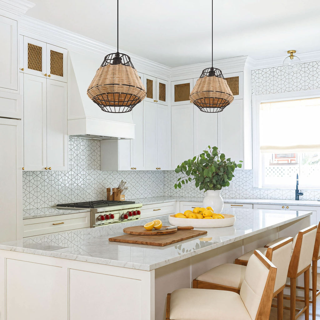Glyph-Lightsin Hexagonal Woven Pendant Light for Natural Warmth and Modern Style
