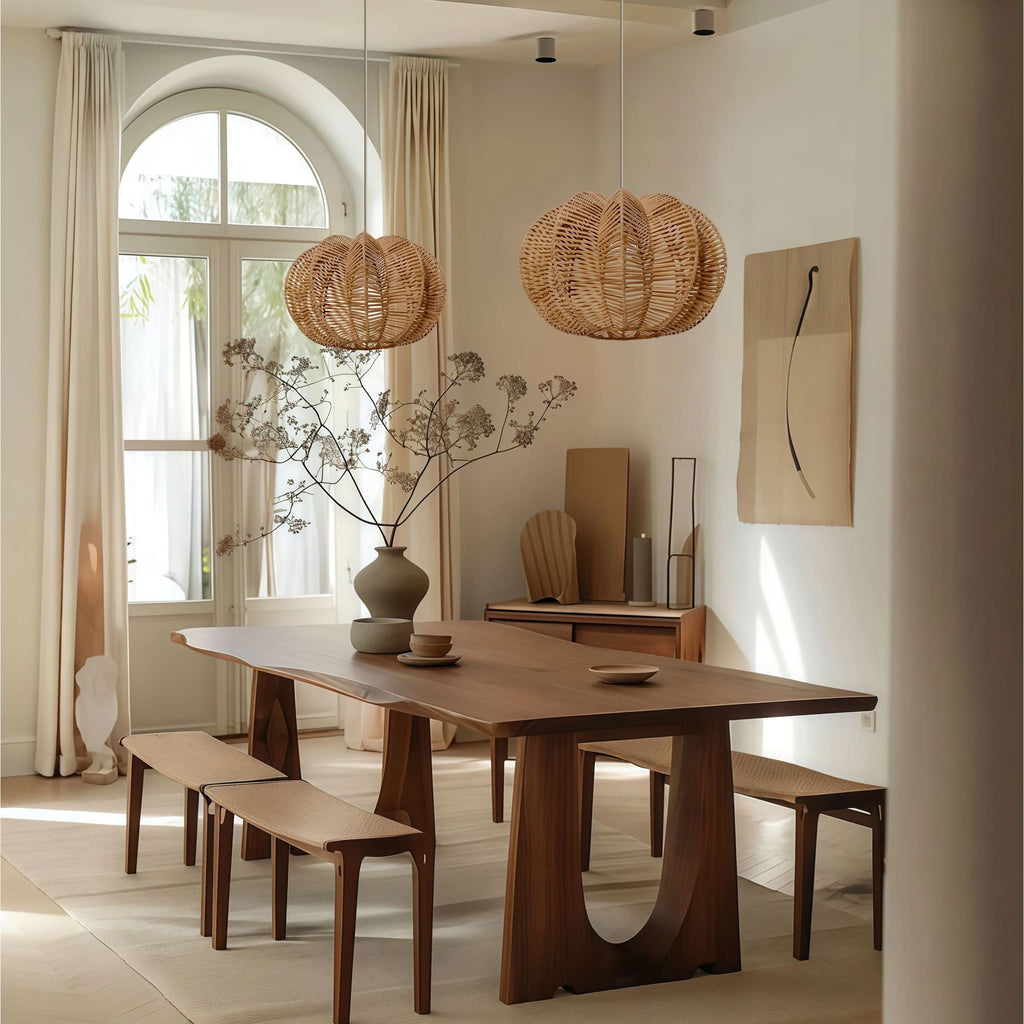 Lightsin Scandinavian Round Rattan Hanging Lamp