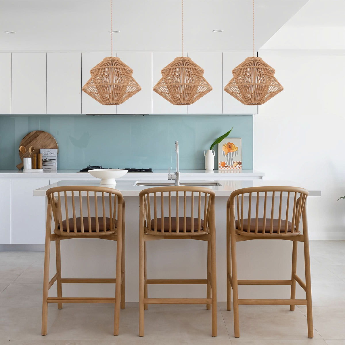Lightsin Rustic Paper Rope Iron Pendant Light