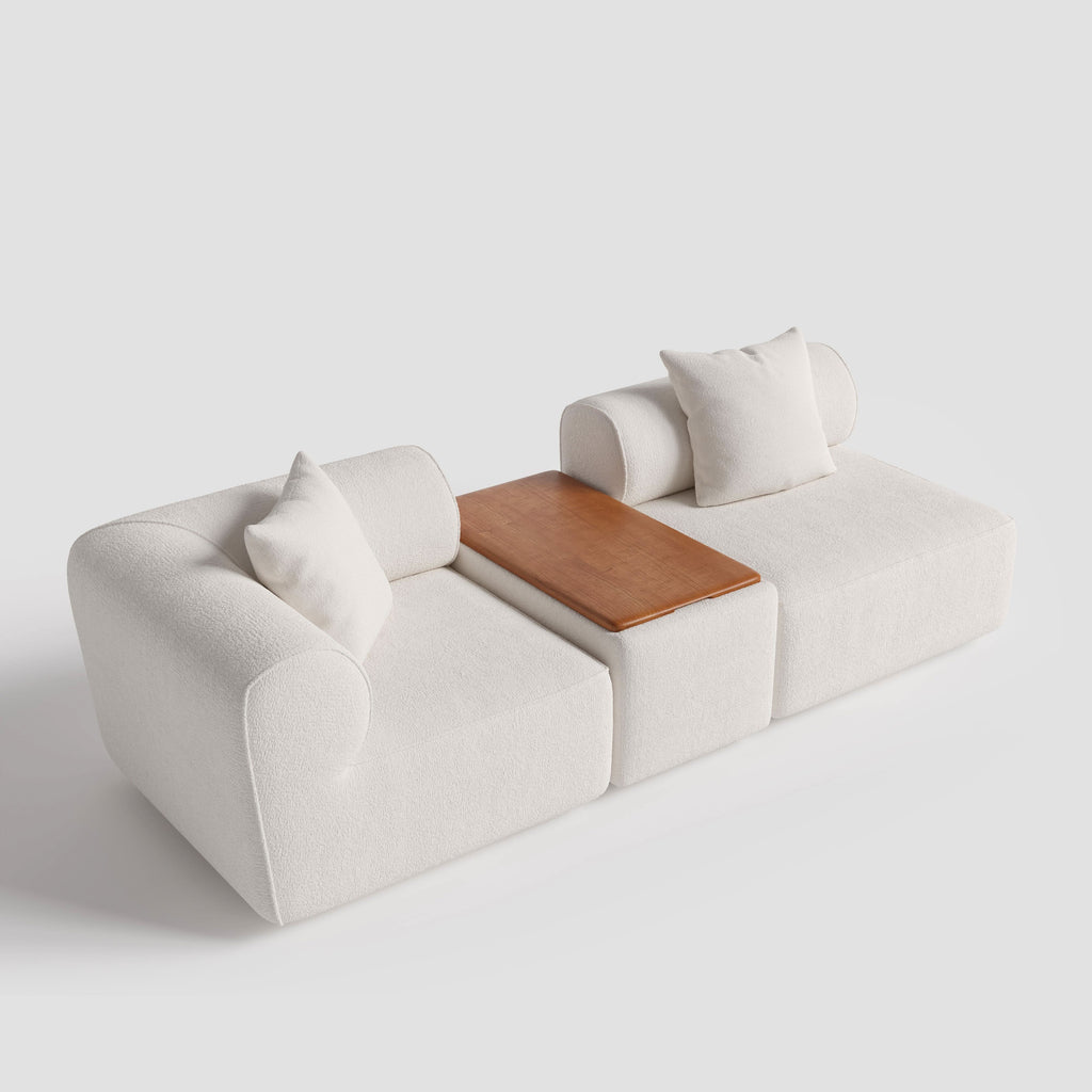 The Plump Modular Bouclé Sofa with Integrated Storage