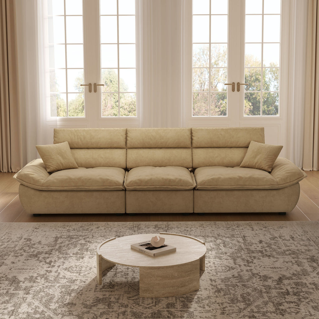 Cottonfy Adjustable Backrest Sailboat  Corduroy Sofa Green