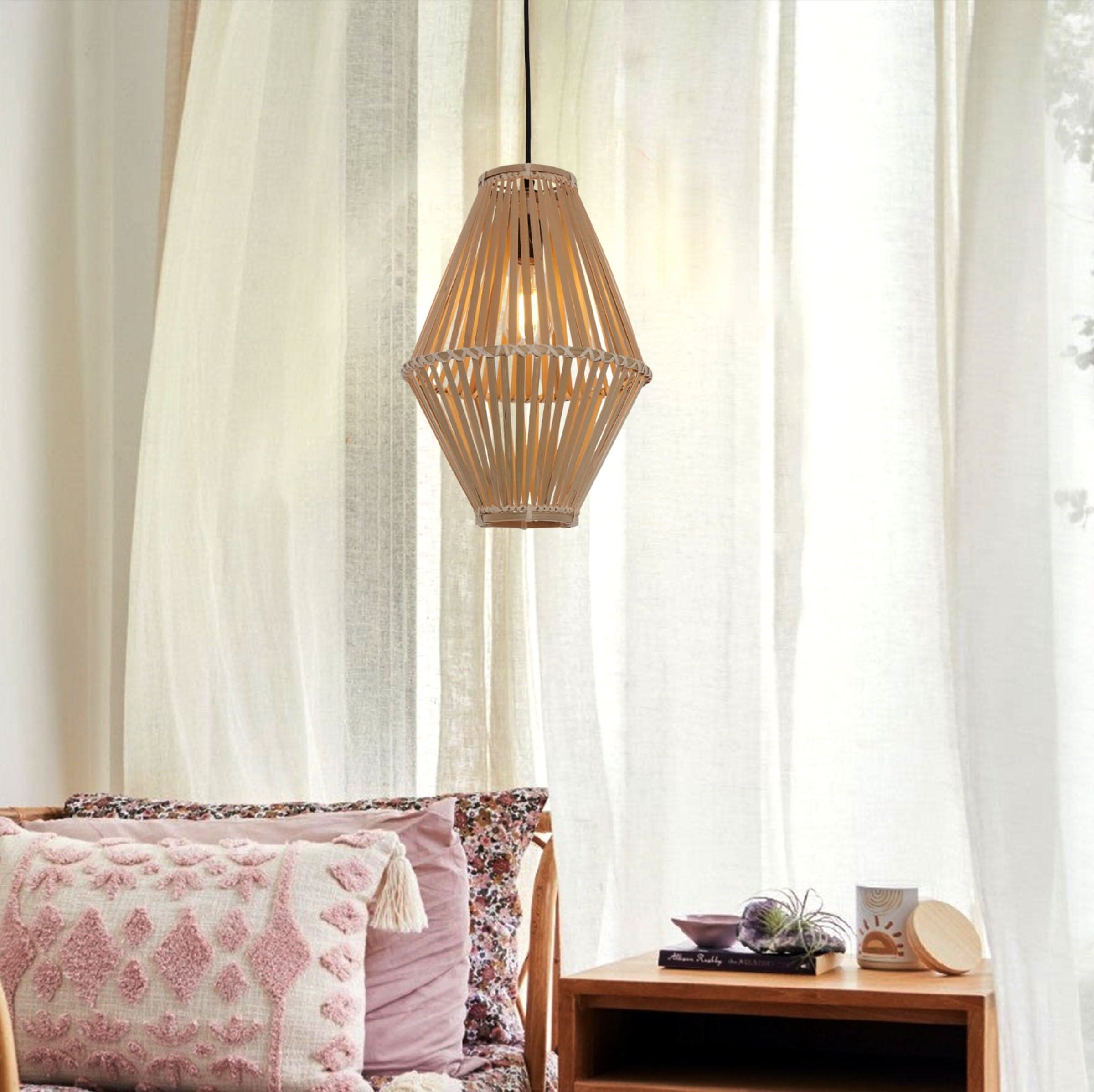 Lightsin Sustainable Geometric Bamboo Pendant Light