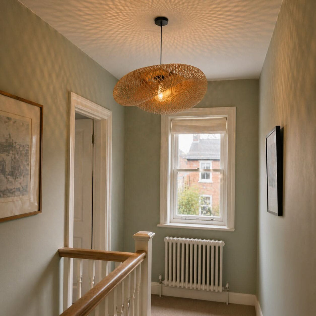 Lightsin Eco-Friendly Handmade Bamboo Pendant Light 60/80cm for Dining Room & Living Room