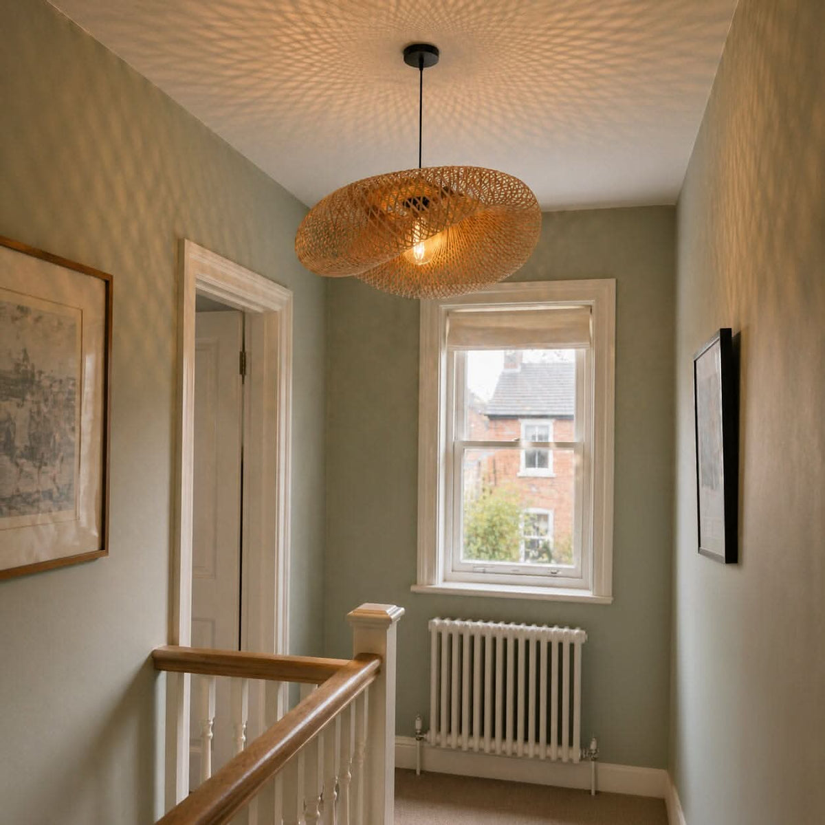 Lightsin Eco-Friendly Handmade Bamboo Pendant Light 60/80cm for Dining Room & Living Room