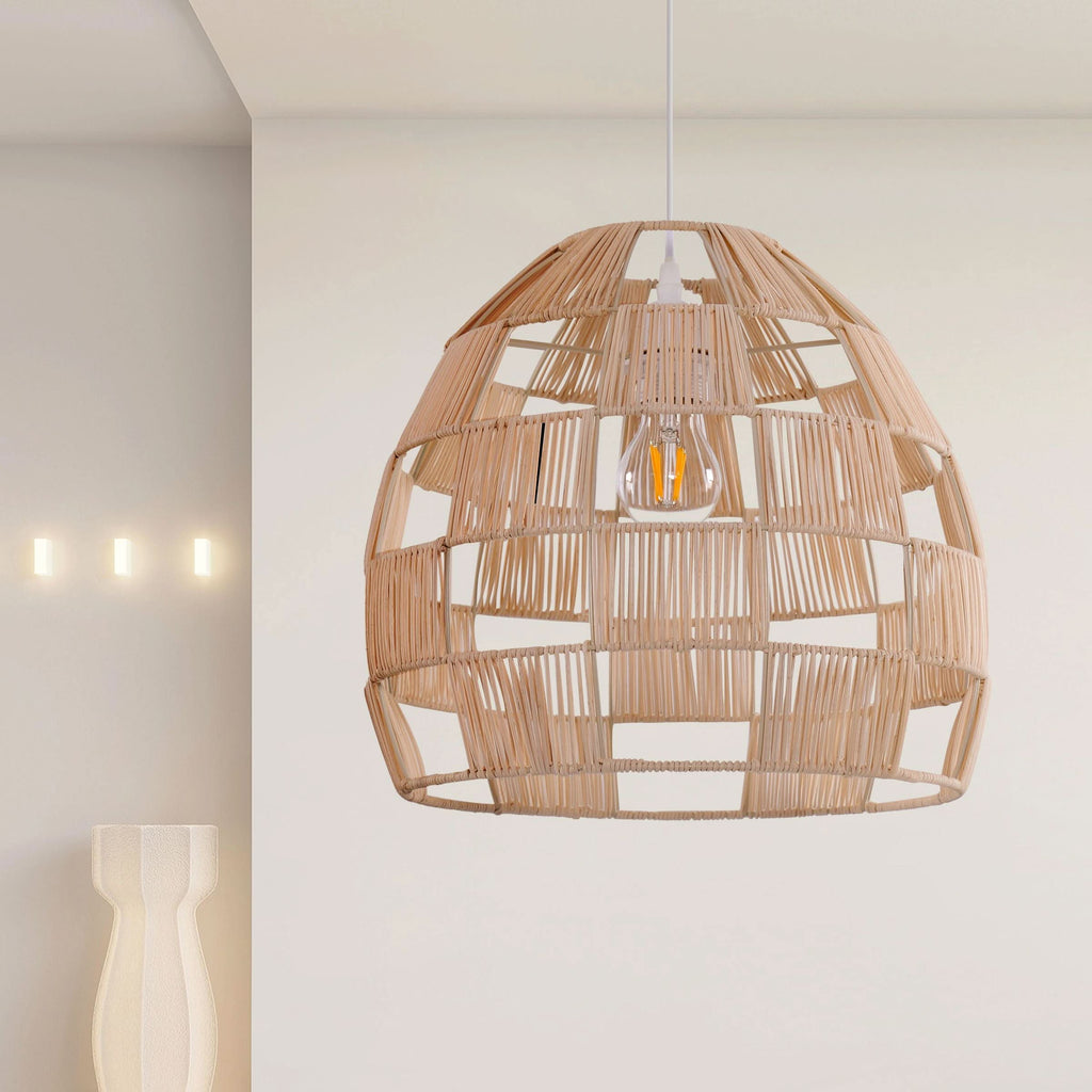 Lightsin Handwoven Rattan Pendant Light for a Warm & Stylish Ambiance