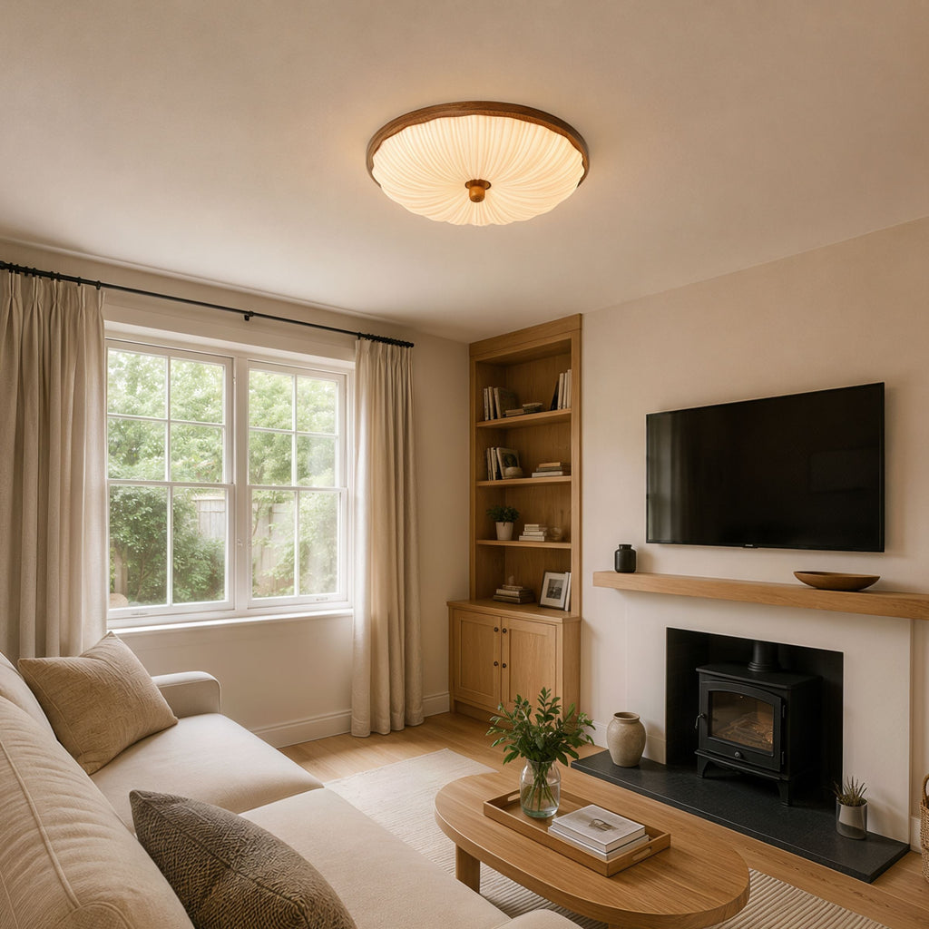 Walnut Pattern Acrylic Ceiling Light | Colour-Changing Flush Mount