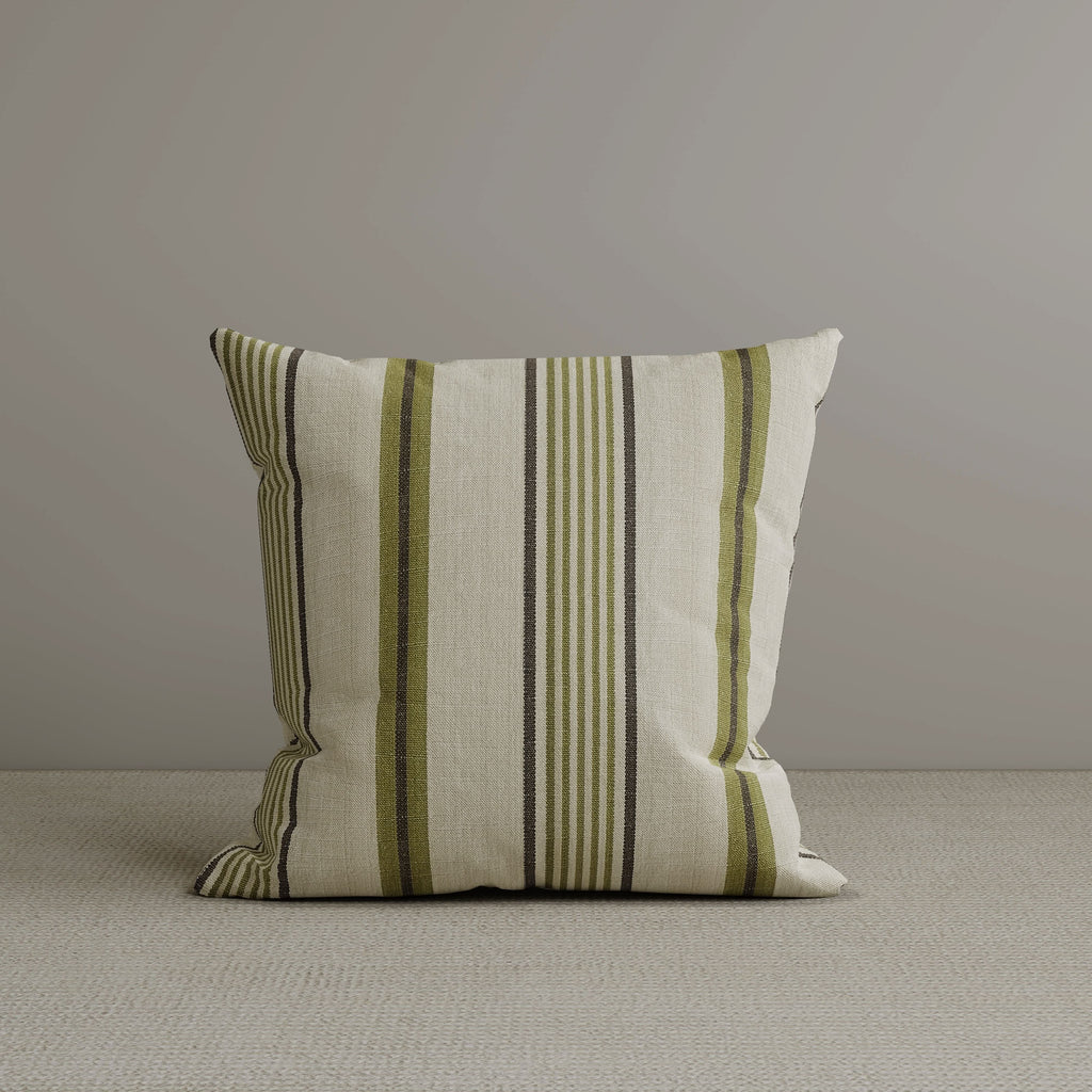 Cottonfy Square Exclusive Design Cushion in Green Striped Cotton Linen, 45*45CM