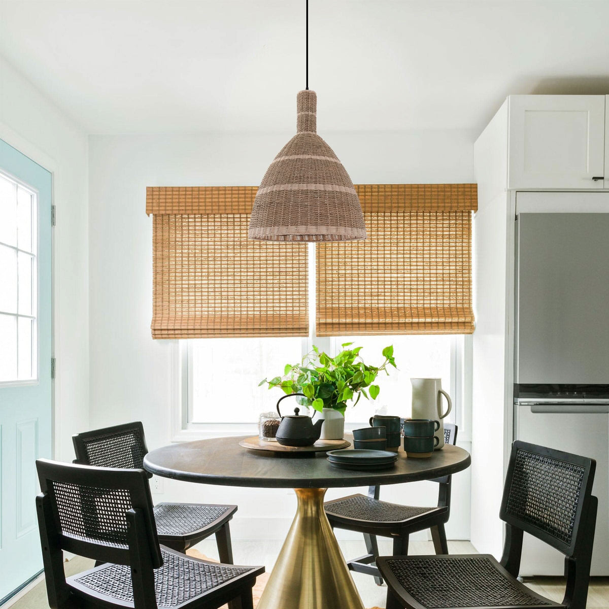 Lightsin Natural Grass Dome Pendant Light – Handwoven Ceiling Pendant Light for Boho, Living Room, and Eco-Friendly Interiors