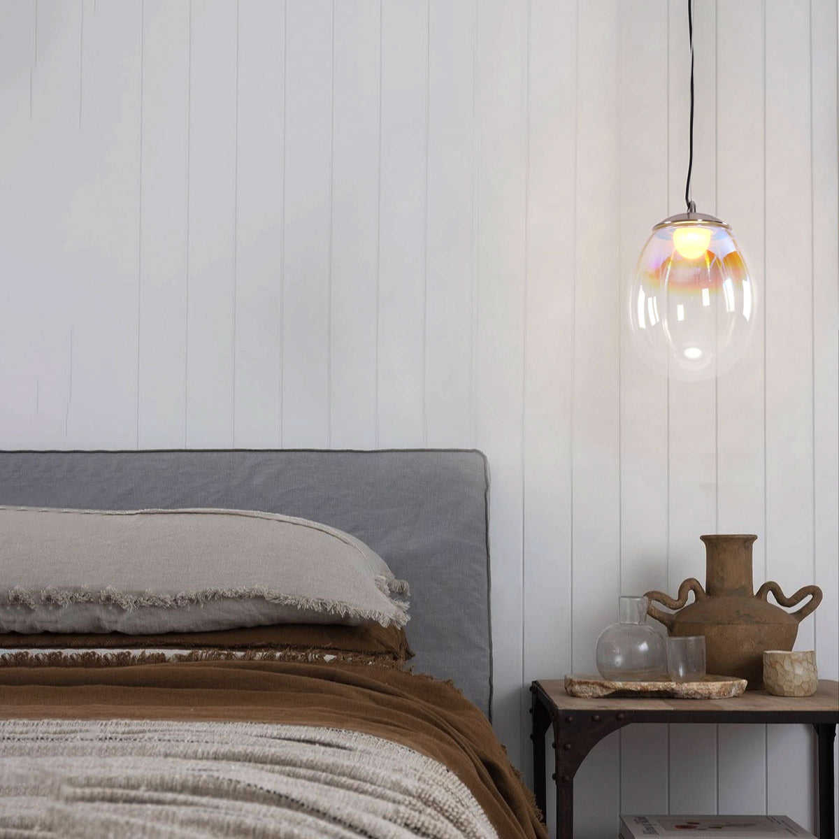 Lightsin Pendant Ceiling Light with Elegant Nebula Coloured Glass