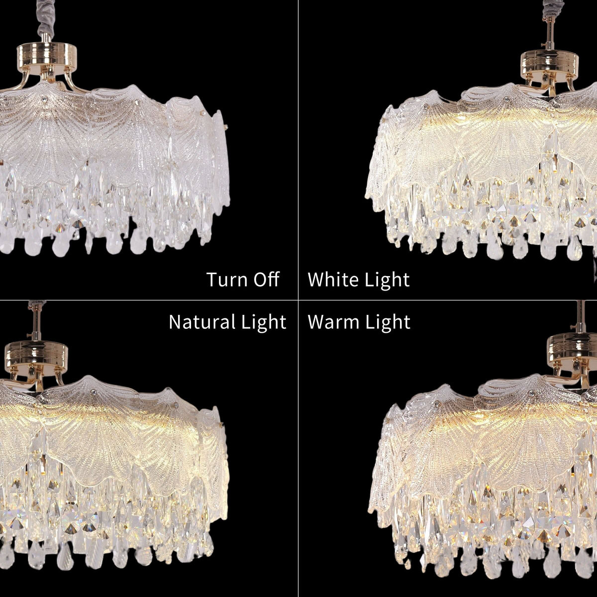 Lightsin Opulent Gold Chandelier Ceiling Light with Crystal Accents
