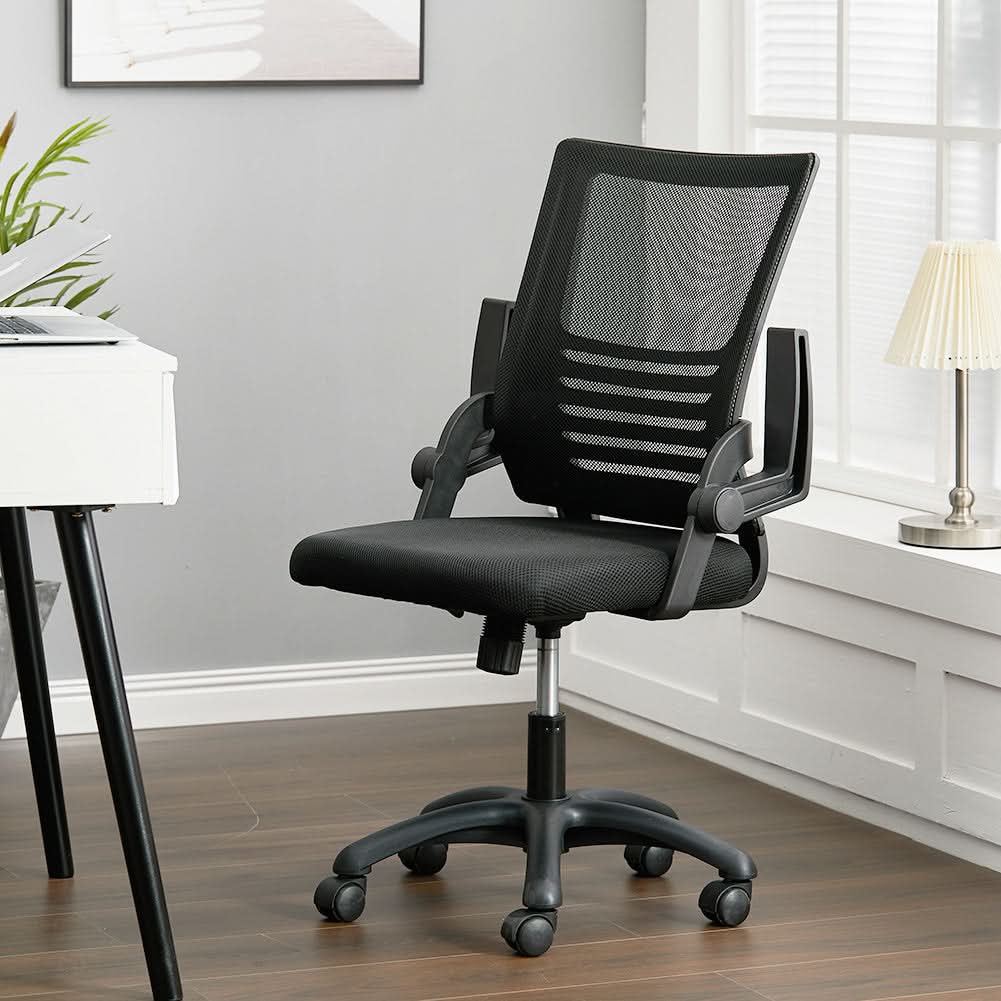 Mesh Back Ergonomic 360 Degree Swivel Office Chair with Folding Armrests