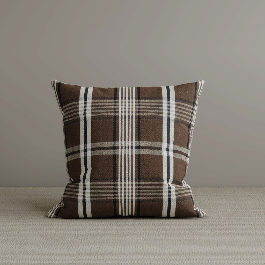 ‍Cottonfy Square Exclusive Design Cushion in Brown Checkered Cotton Linen, 45*45CM (100% off)