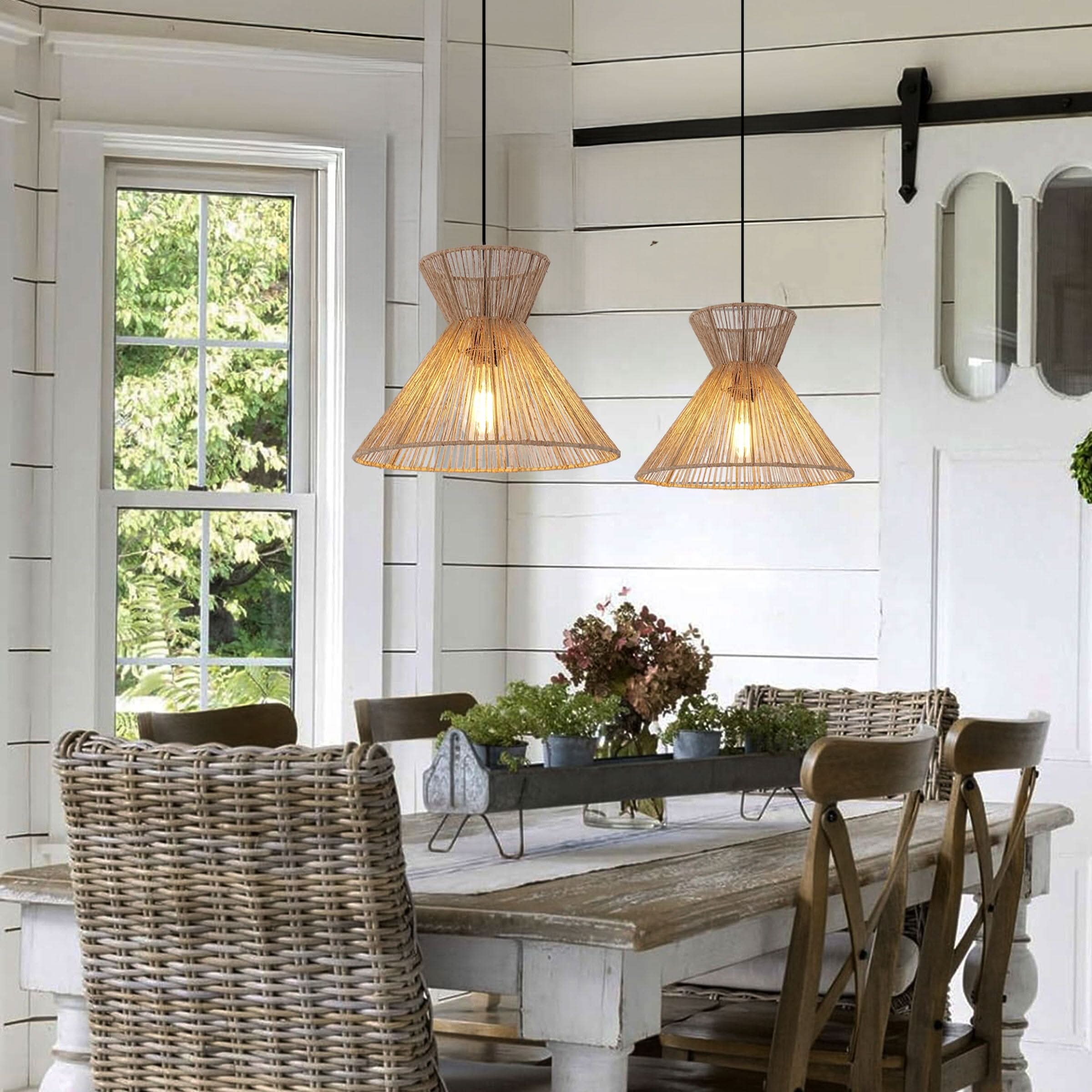 Lightsin Handwoven Paper Rope Pendant Light – Eco-Friendly Ceiling Fixture for Kitchen, Living Room & Bathroom