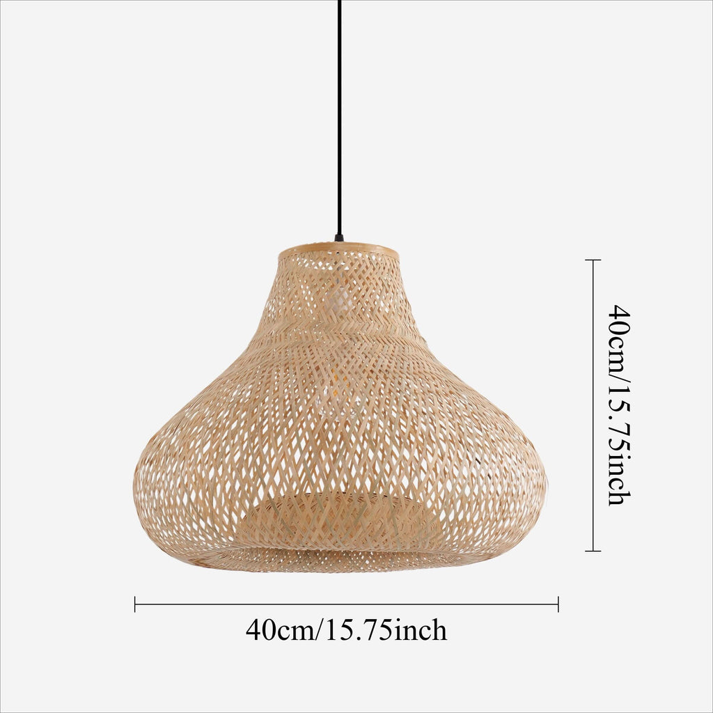 Lightsin Gourd Bamboo Pendant Light – Handwoven Eco-Friendly Ceiling Light for Living Room & Kitchen Decor