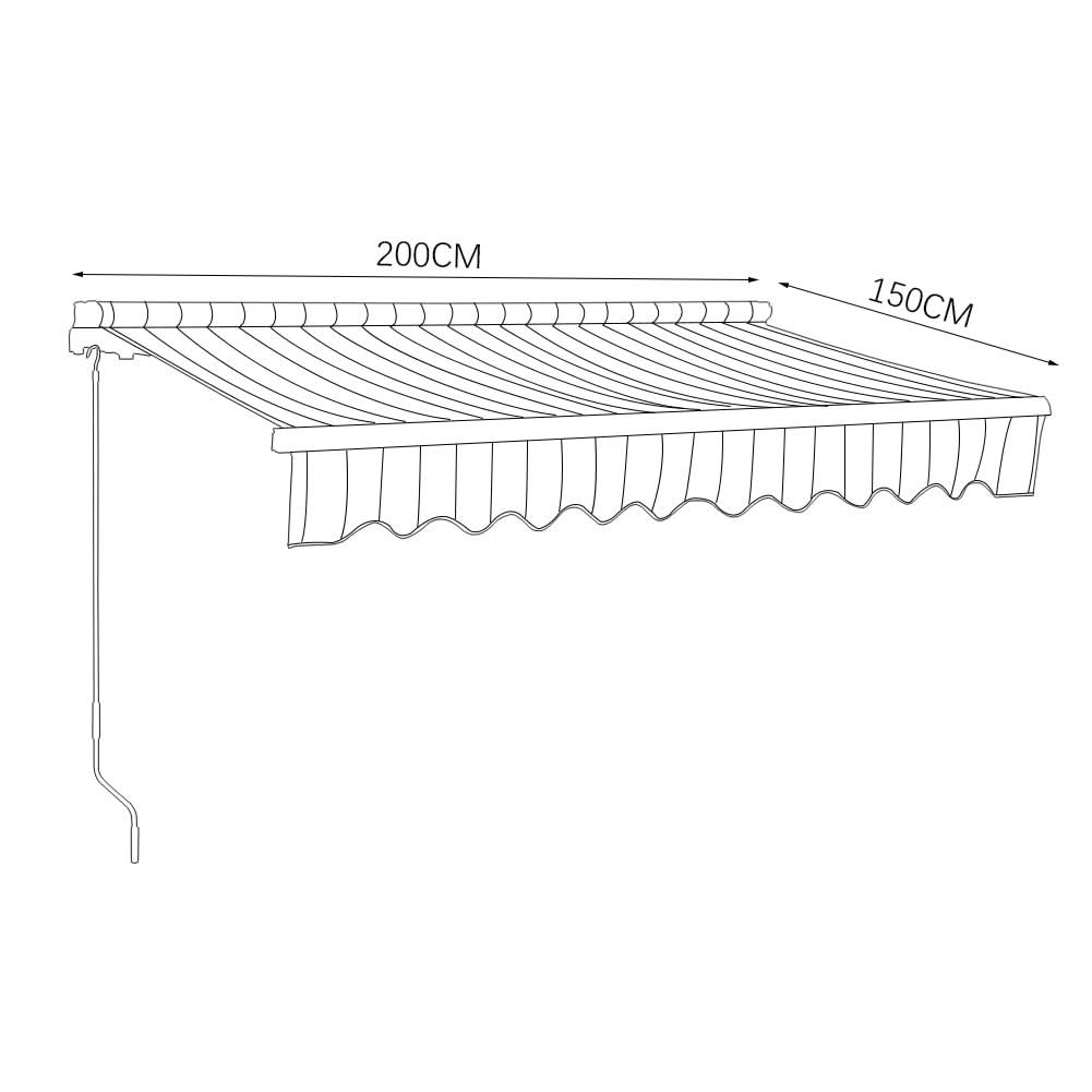 Blue and White Manual Shelter Retractable Patio Awning