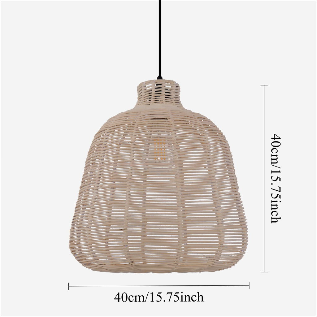 Lightsin Natural Rattan Pendant Light – Handwoven Ceiling Pendant Light for Living Room, Bedroom, and Ambient Boho Interiors