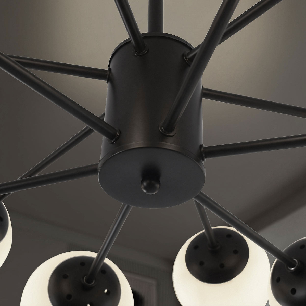 Lightsin Cumulus - Modern Metal Chandelier Tubular Design Chandelier with LED White Shade