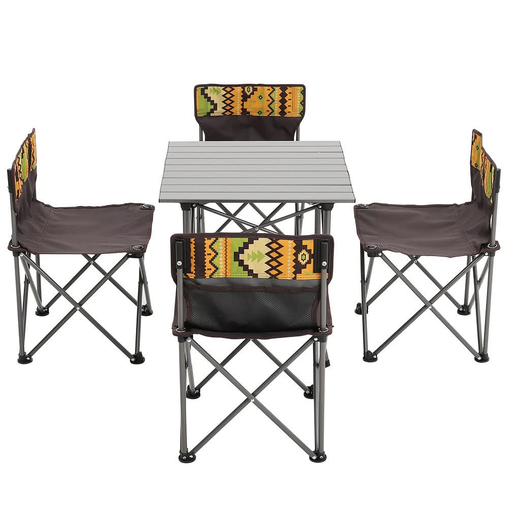 Set of 5 Foldable Camping Table and Chairs with Carrying Bag