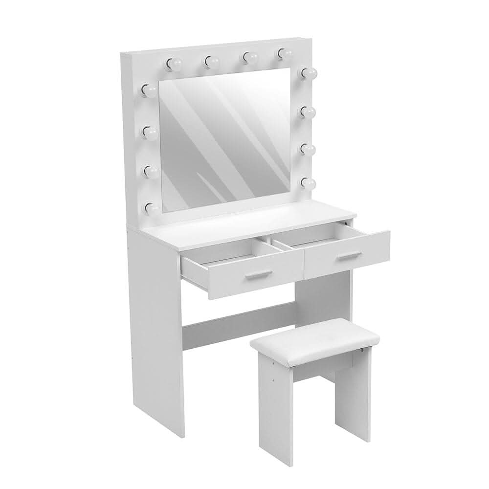 80cm W New Hollywood Dressing Table Set with Large Lighted Mirror