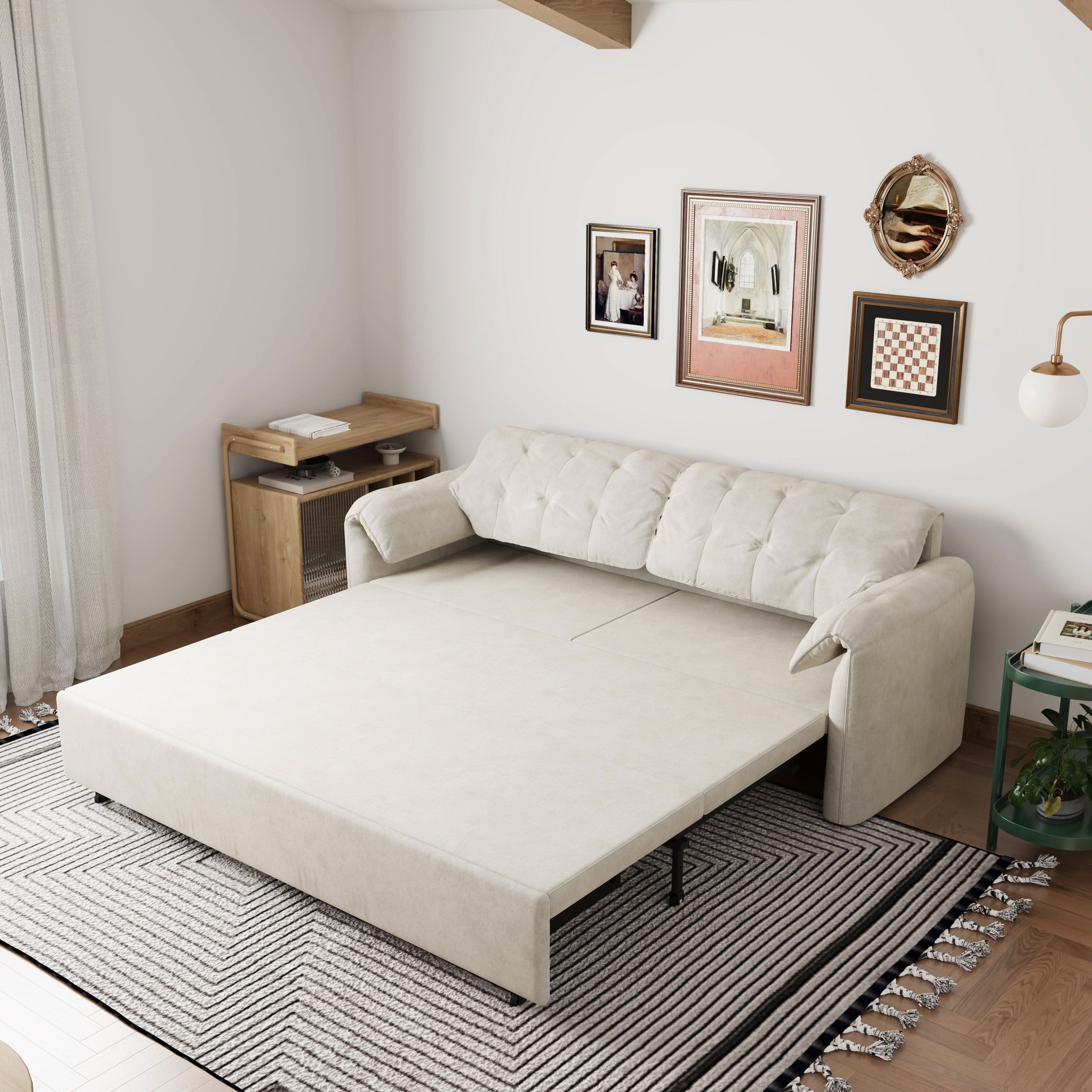 Cottonfy Cloud Elephant Ears Folding Corner Sofa Bed with Storage