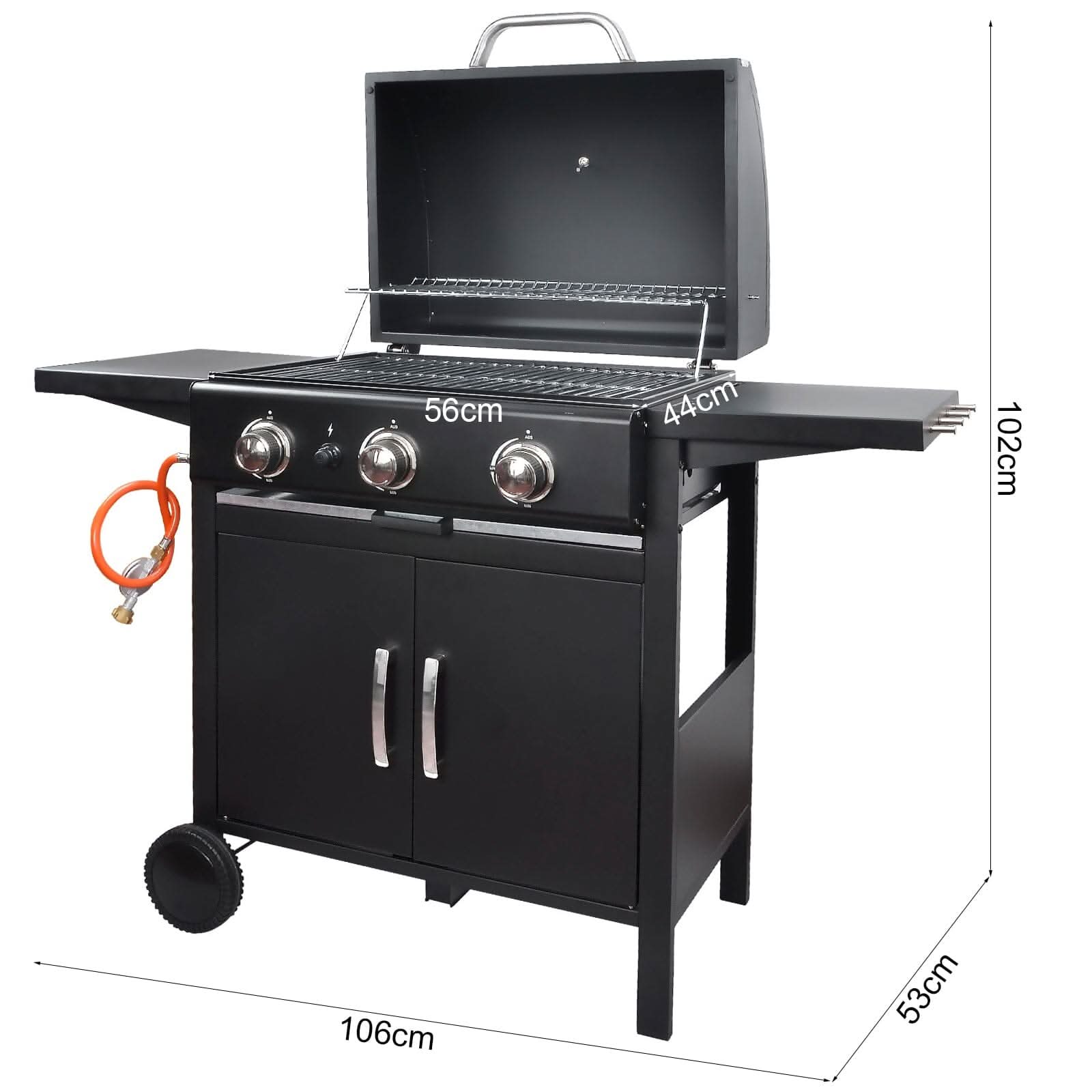 3/4/5-Burner Outdoor Gas Burner with Side Burner Gas Gill