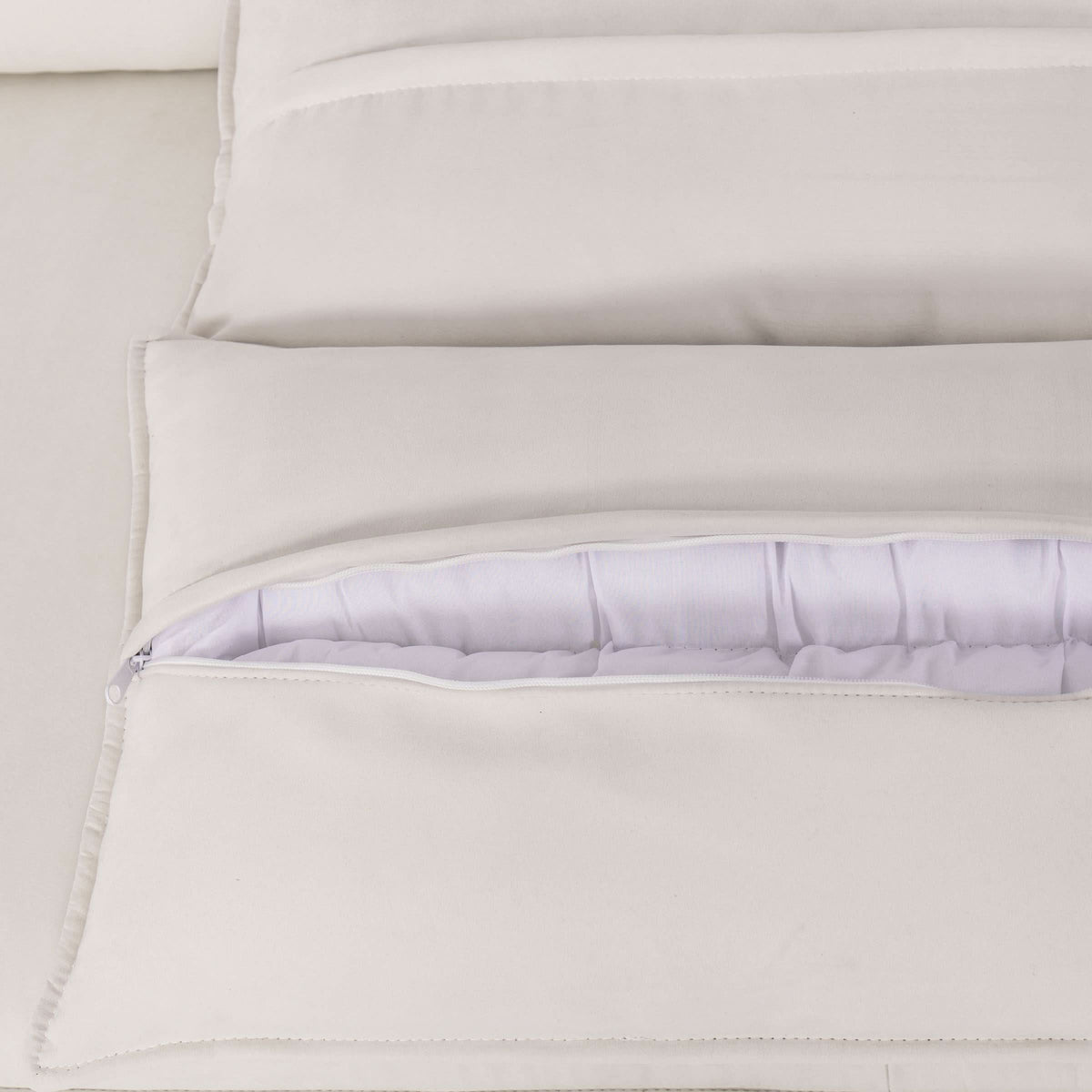 Cottonfy Creamy Tofu Block Pullout Sofa Bed with Storage
