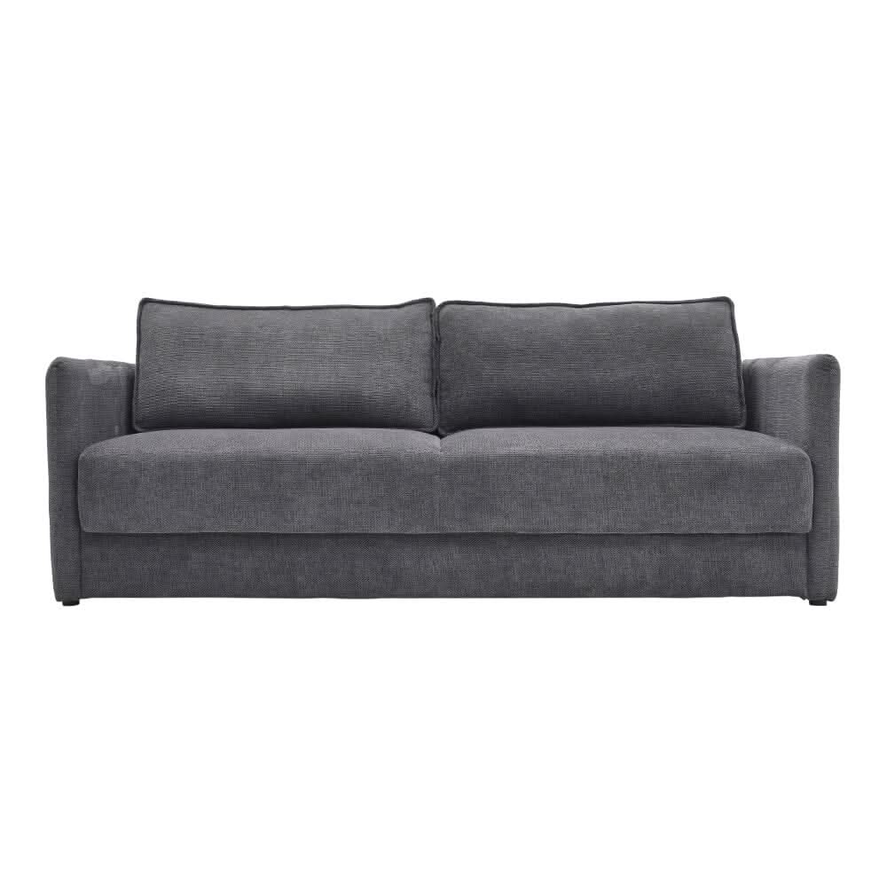 Grey 3-Seater Sleeper Sofa Bed polyester/corduroy