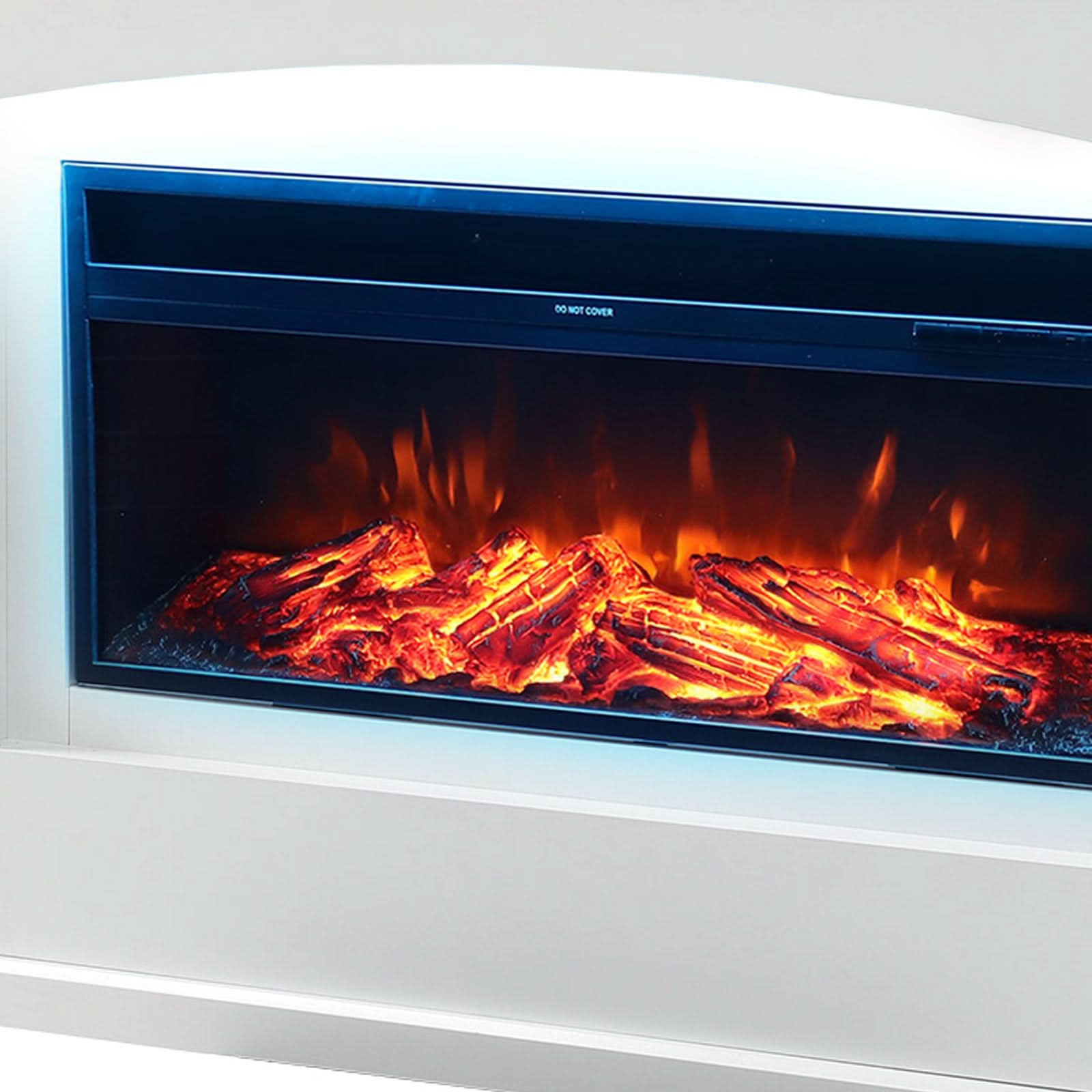 39/48 Inch W Electric Fireplace Suite 1800W with Ambient Light 1/7 LED Colours