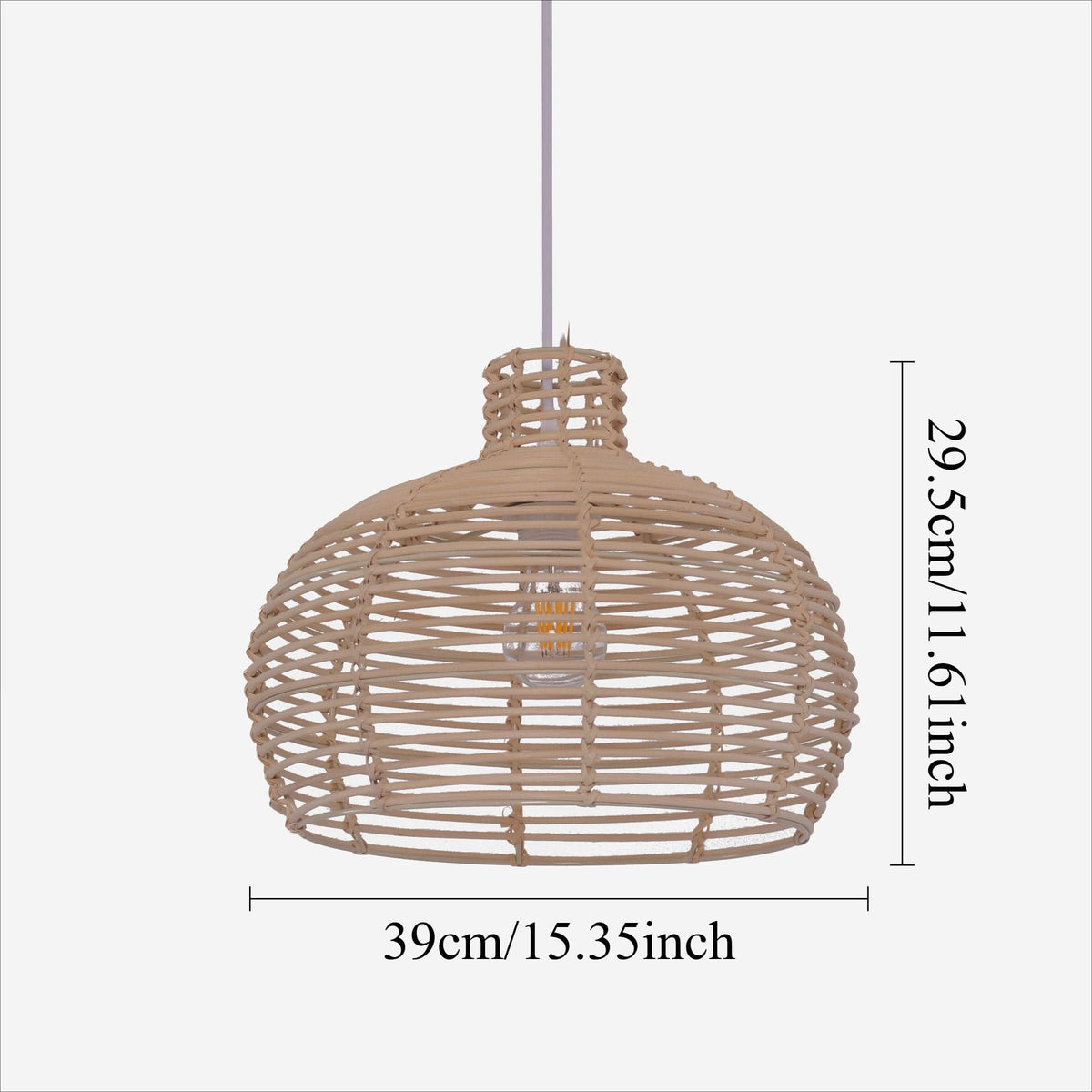 Lightsin Cella-Lightweight Open Weave Rattan Ceiling Light