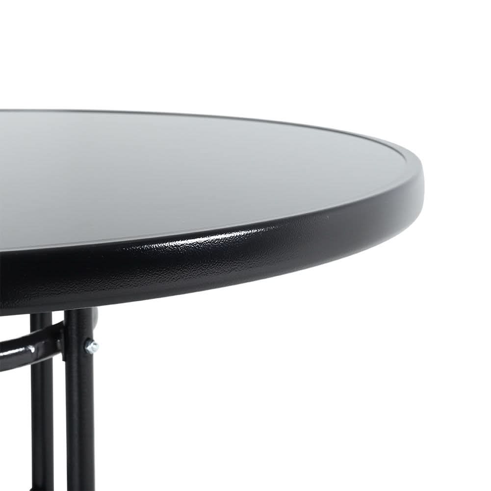 Patio Garden Dining Table with Umbrella Hole Glass Garden Table
