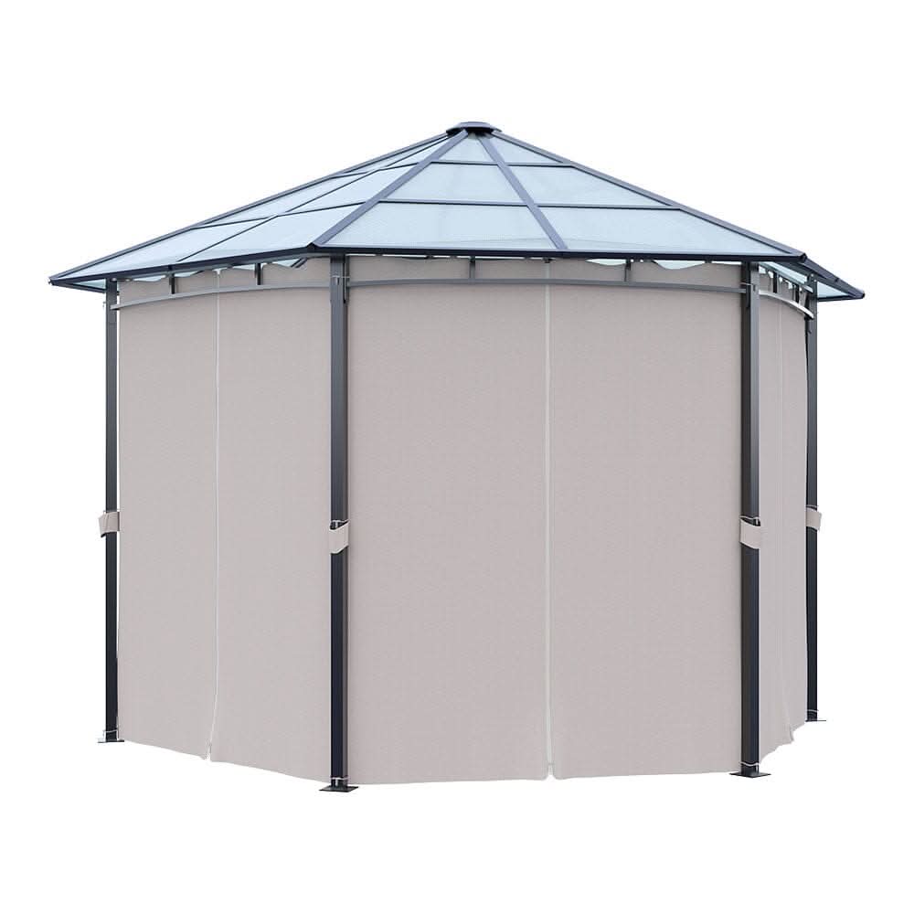 Dark Grey Aluminum & Steel Hexagonal Polycarbonate Canopy