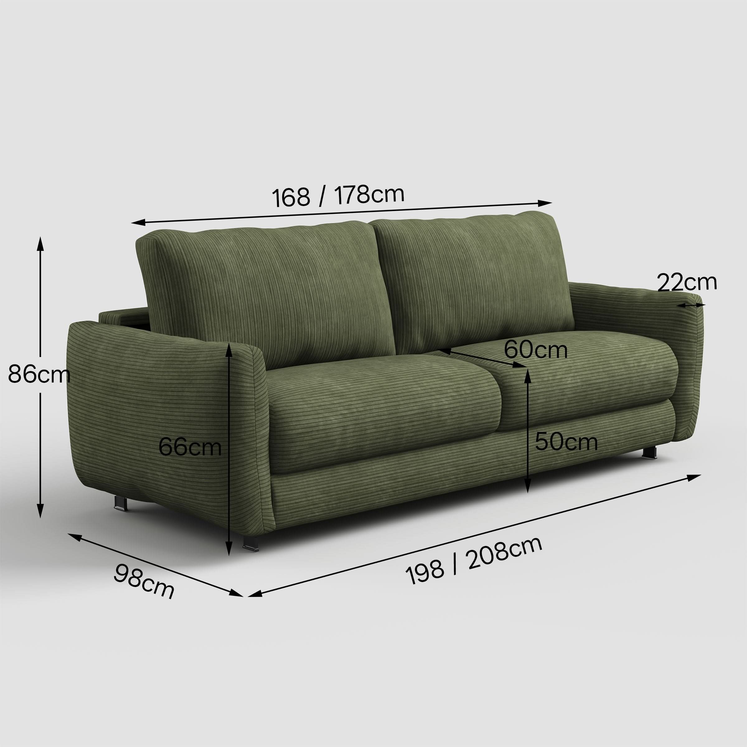Cottonfy Small 2 Seater Sofa Bed Foldable Space Saving Sofa for UK Homes