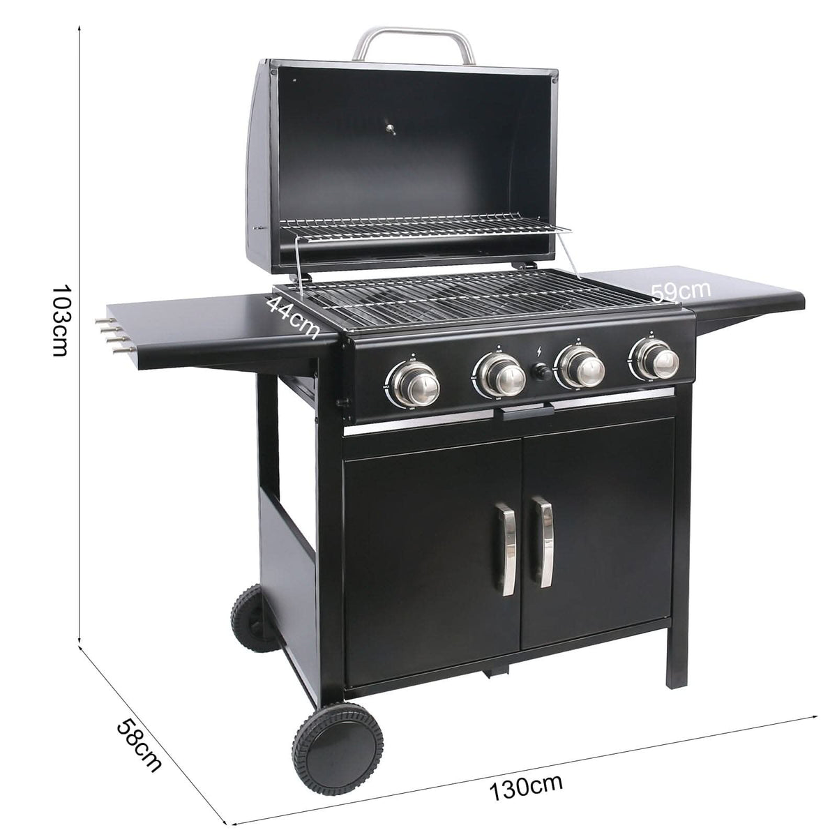 3/4/5-Burner Outdoor Gas Burner with Side Burner Gas Gill