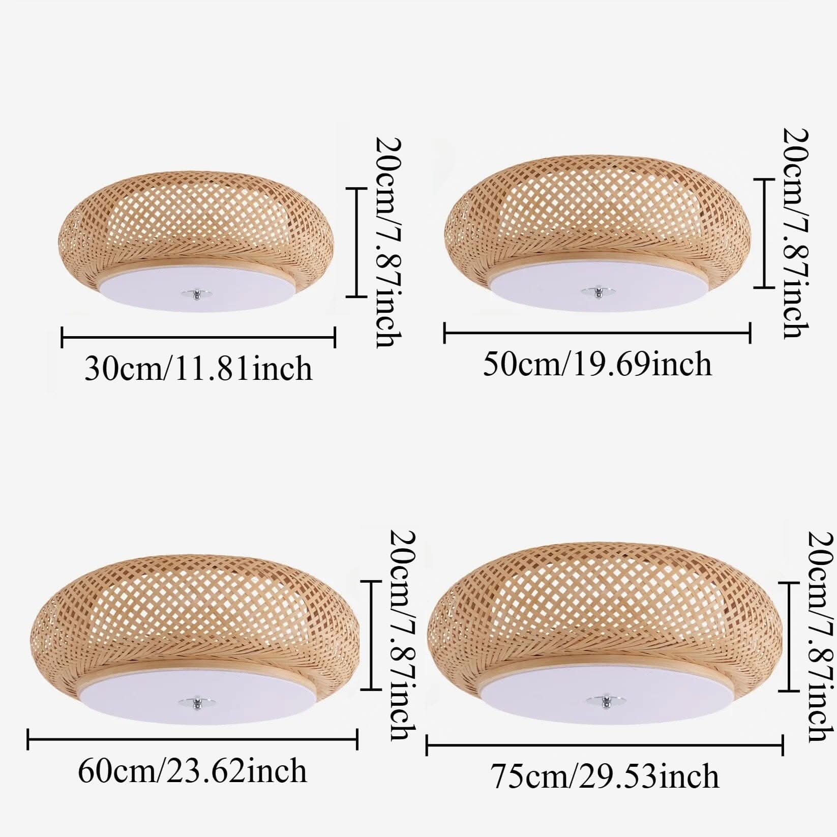 Lightsin Lutta-Handwoven Bamboo Ceiling Light – Zen-Style LED Fixture for Living Room, Bedroom & Dining Room
