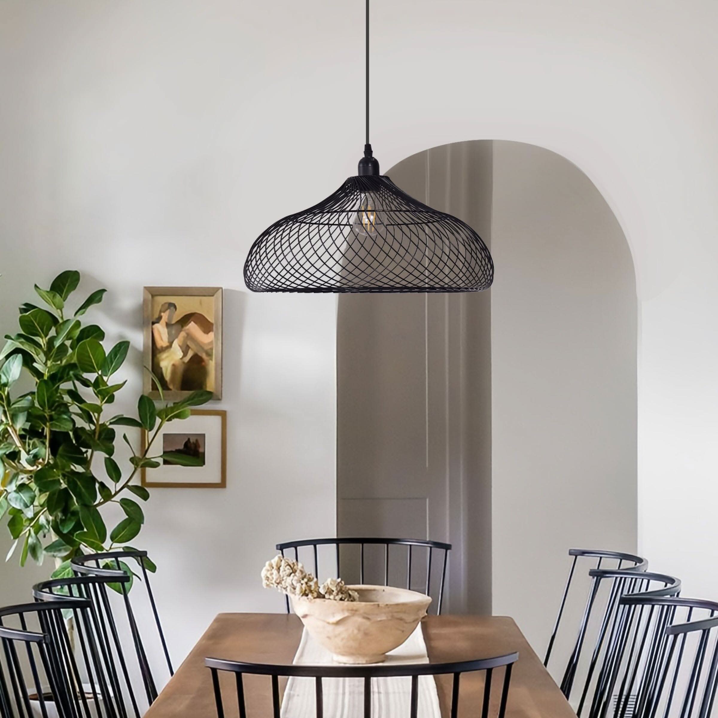 Glyph-Lightsin Industrial Style Black Iron Pendant Light with Spiral Design