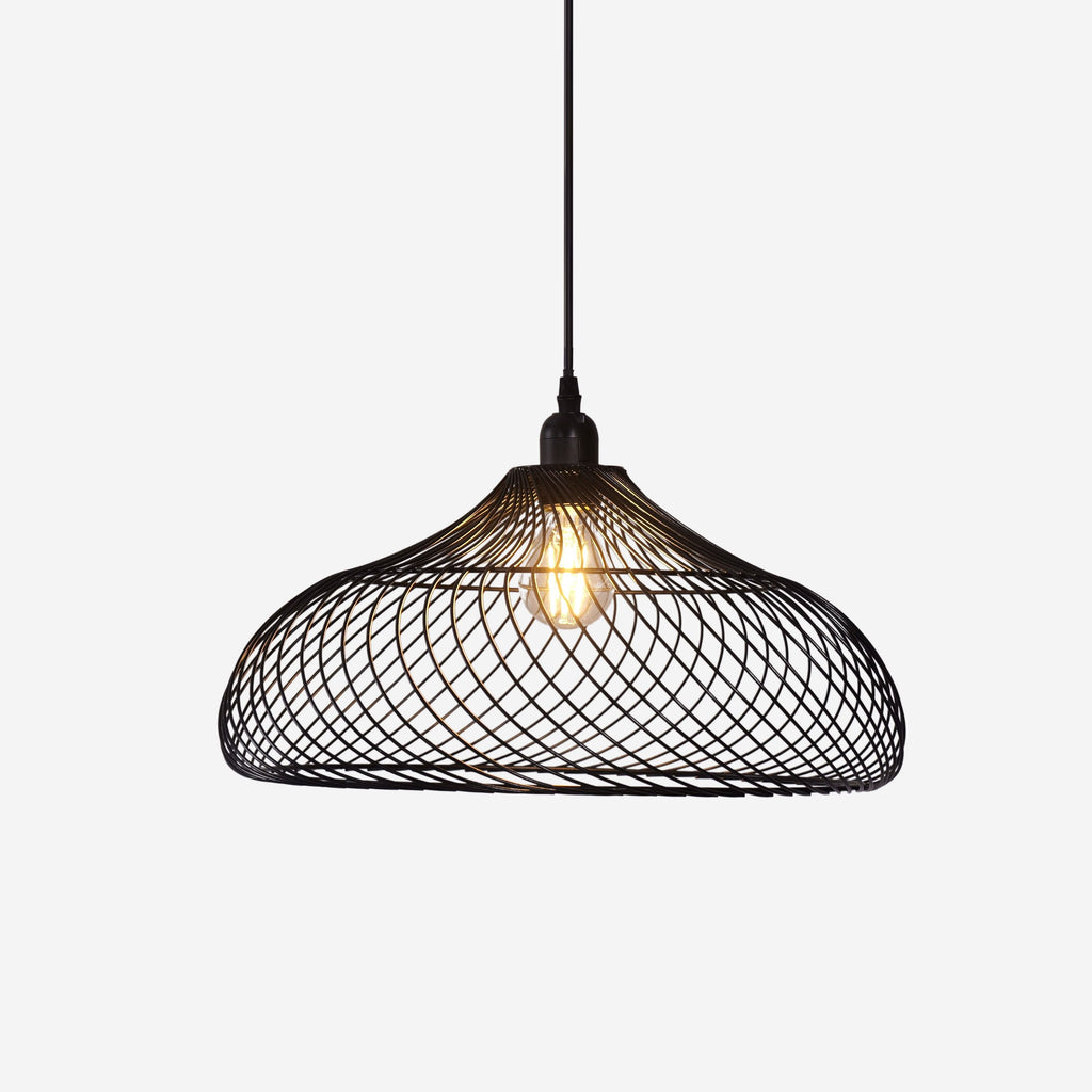 Glyph-Lightsin Industrial Style Black Iron Pendant Light with Spiral Design