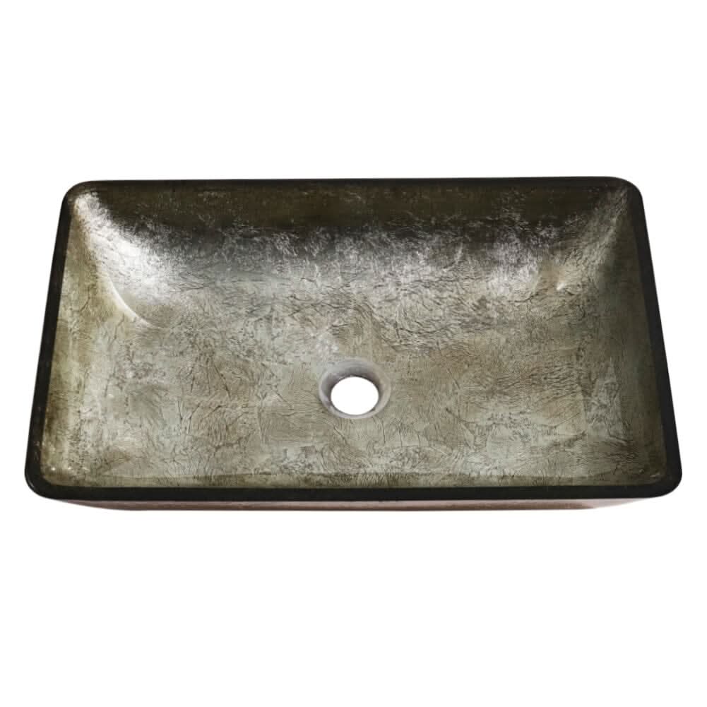 Golden/Blue Tempered Glass Bathroom Art Design Sink
