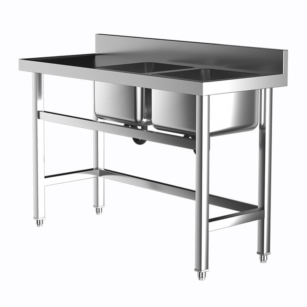 4ft Stainless Steel Kitchen Commercial 3-compartment Sink with Drainboard