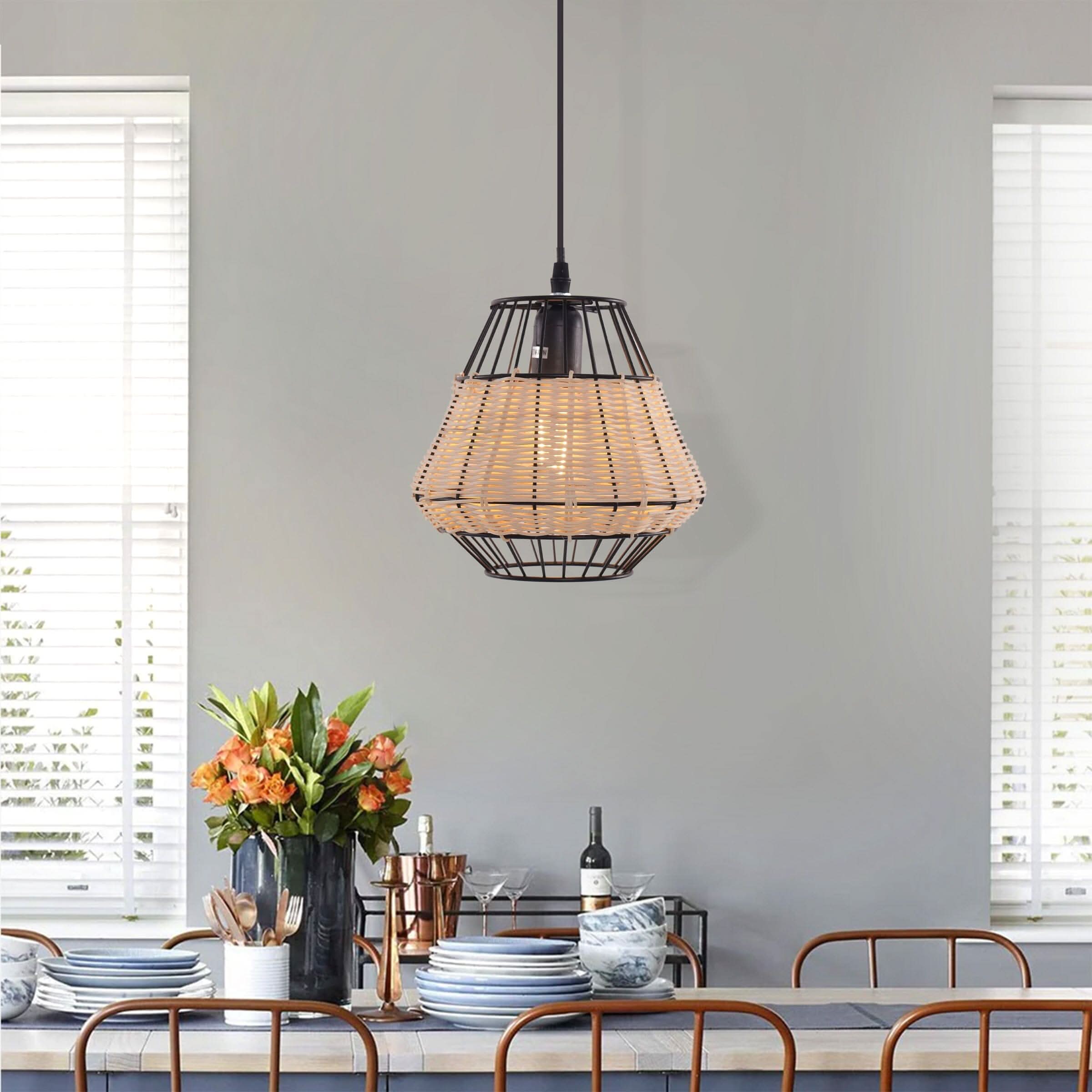 Glyph-Lightsin Hexagonal Woven Pendant Light for Natural Warmth and Modern Style