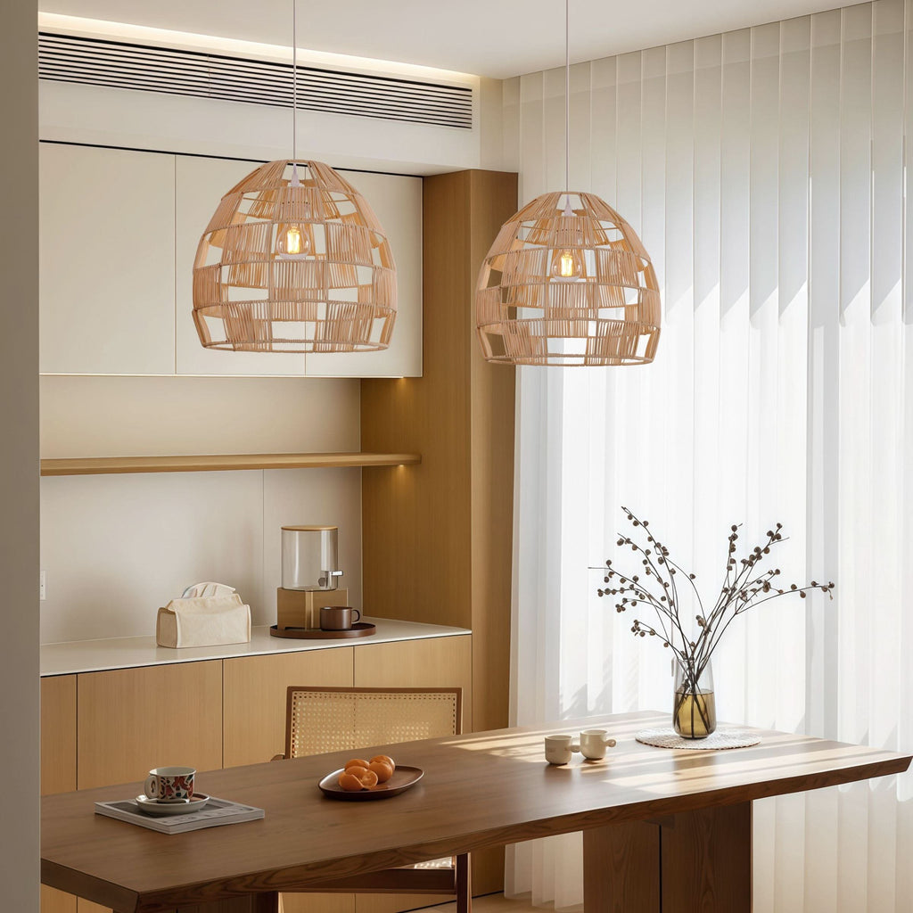 Lightsin Handwoven Rattan Pendant Light for a Warm & Stylish Ambiance