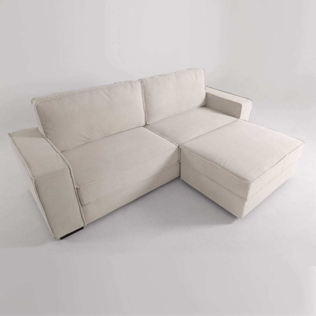 Comfort Sofa and Ottoman Set with Footstool Plastic Legs