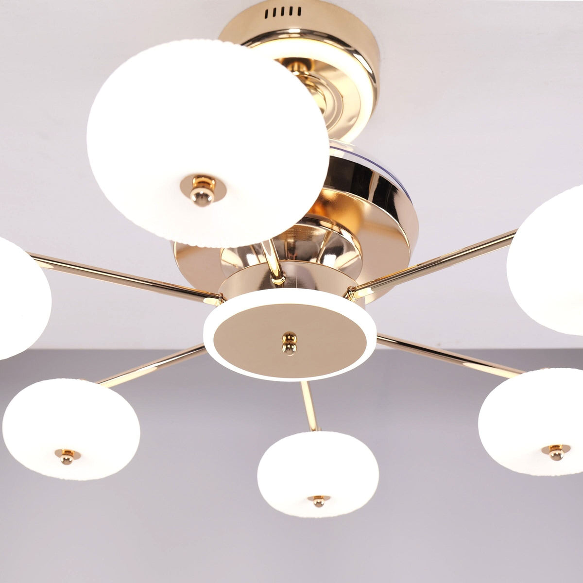Lightsin Ceiling Fan Light with 6-Speed Control in Copper and Acrylic