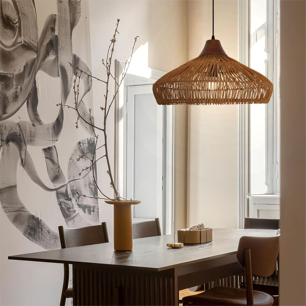 Lightsin Bell-Shaped Handcrafted Bamboo Kitchen Pendant Lighting