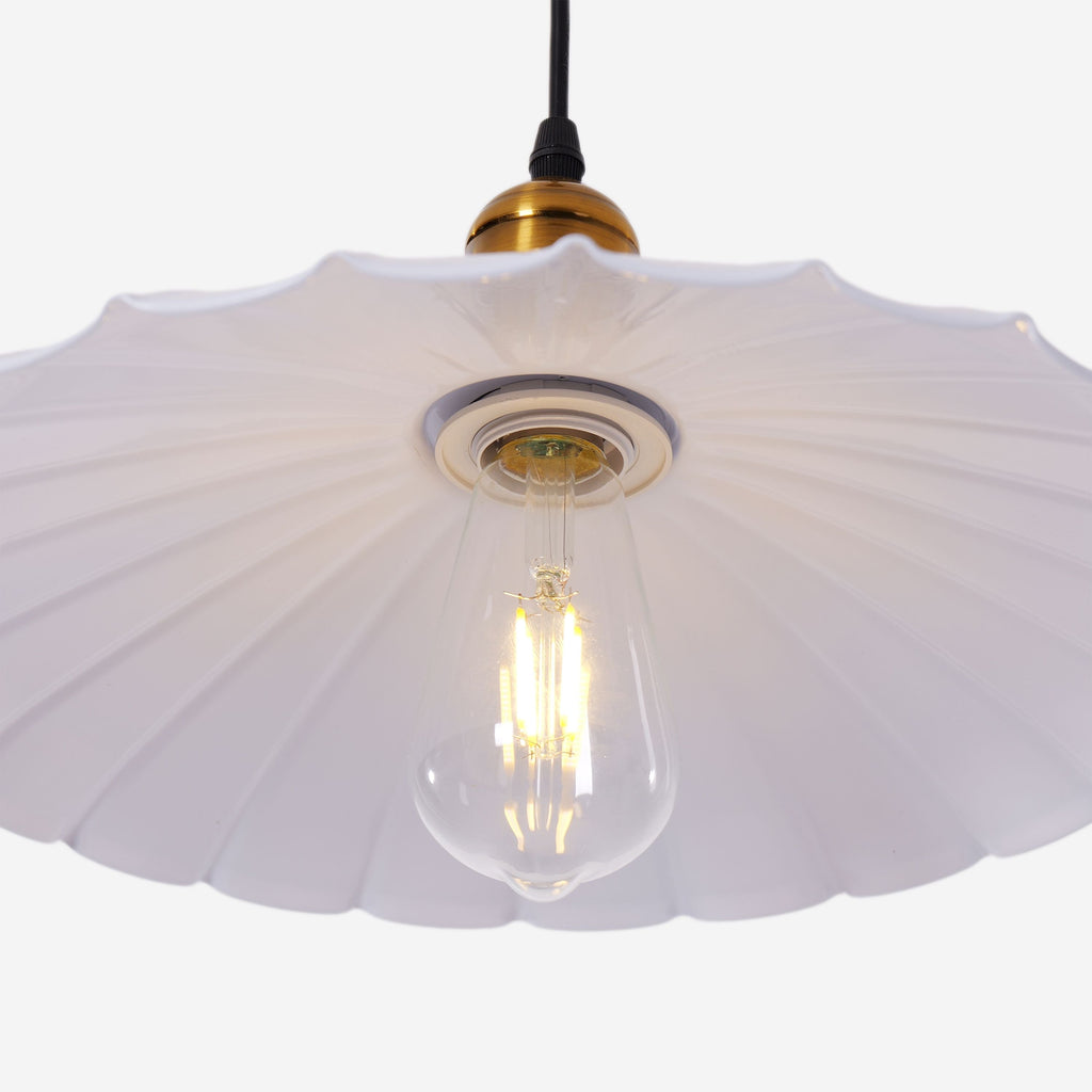White Iron Pendant Light | Adjustable E27 Ceiling Lamp