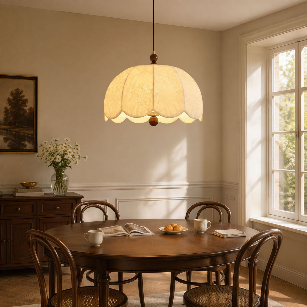 Yellow Fabric Pendant Light | Soft Shade E27 Ceiling Lamp