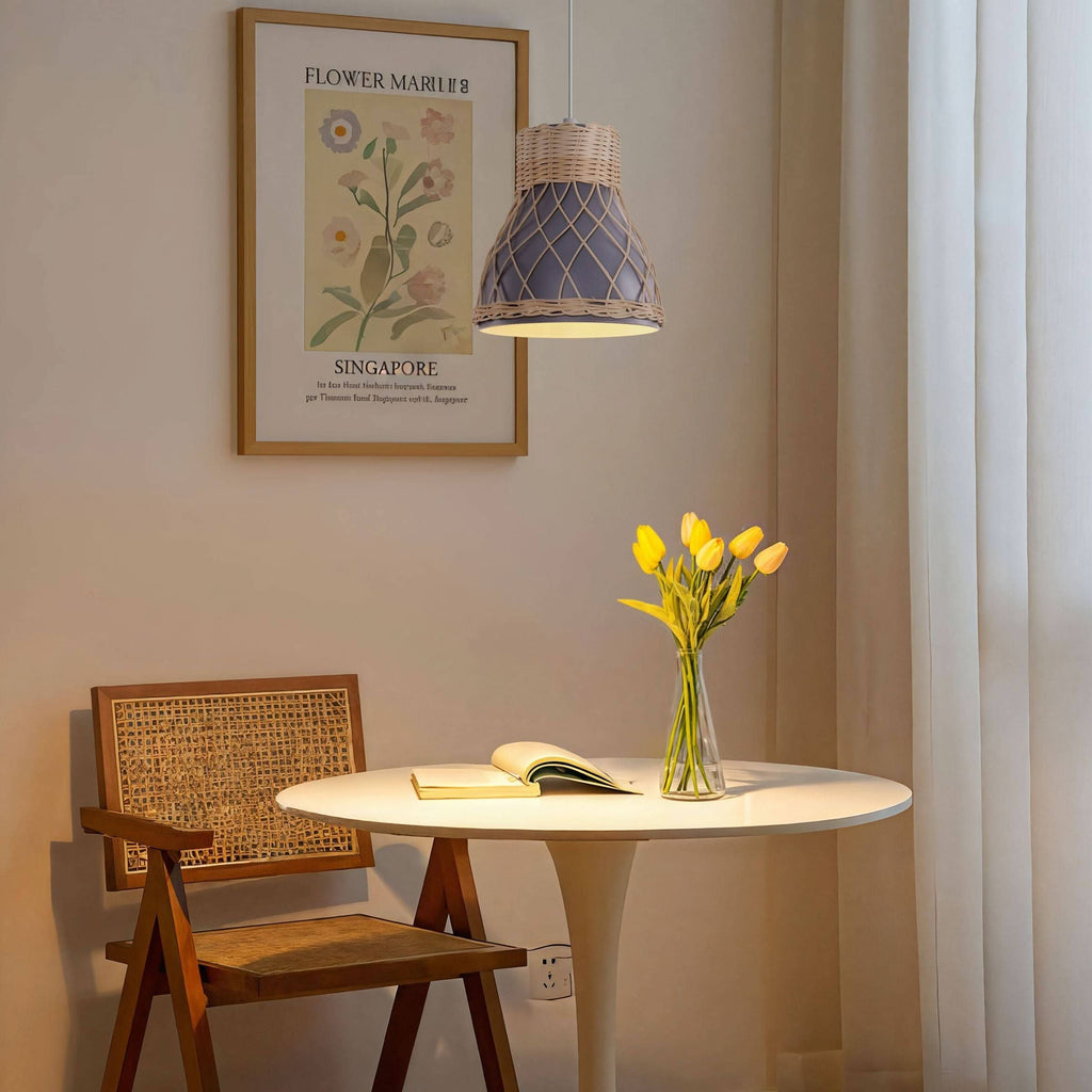 ‍Lightsin Modern Rattan Pendant Light Available in Grey, Pink, and White (100% off)