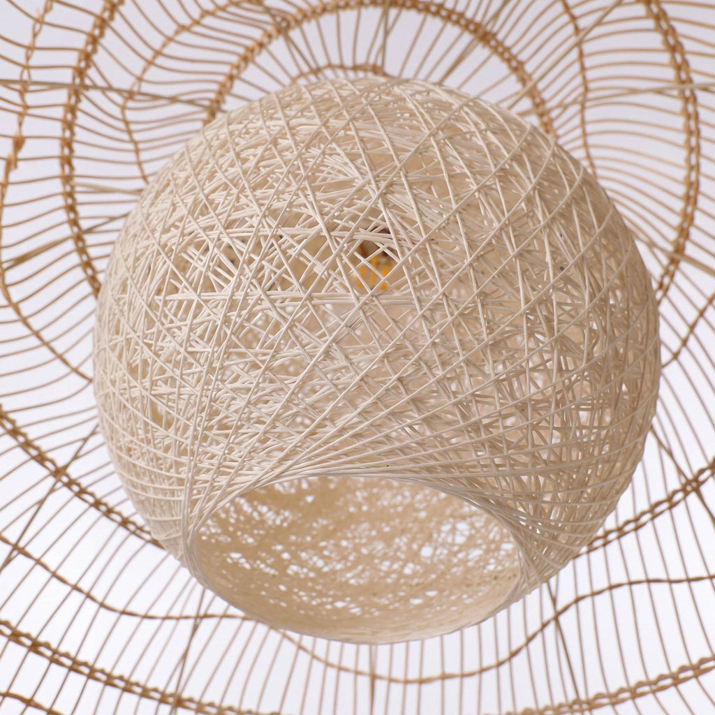 Cella-Lightsin Natural Rattan Pendant Light with Optional Woven Inner Sphere