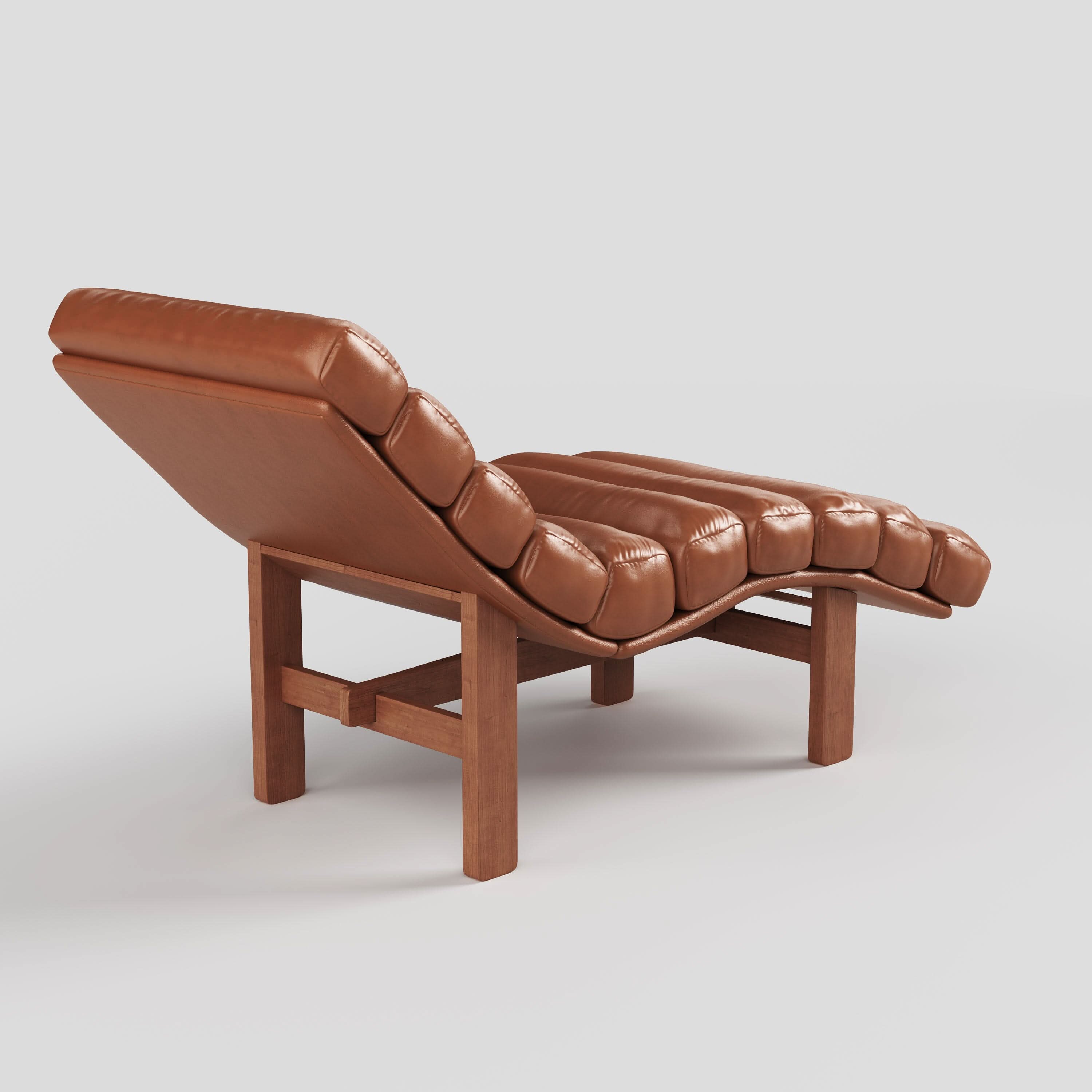 Cottonfy Modern Ergonomic Corduroy Chaise Lounge with Natural Wooden Frame